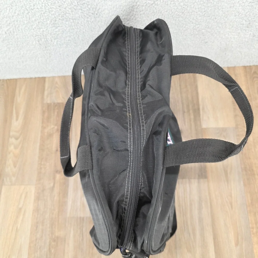 LL Bean Vintage Black Nylon‎ Shoulder Bag Messenger Mountain Logo Ripstop